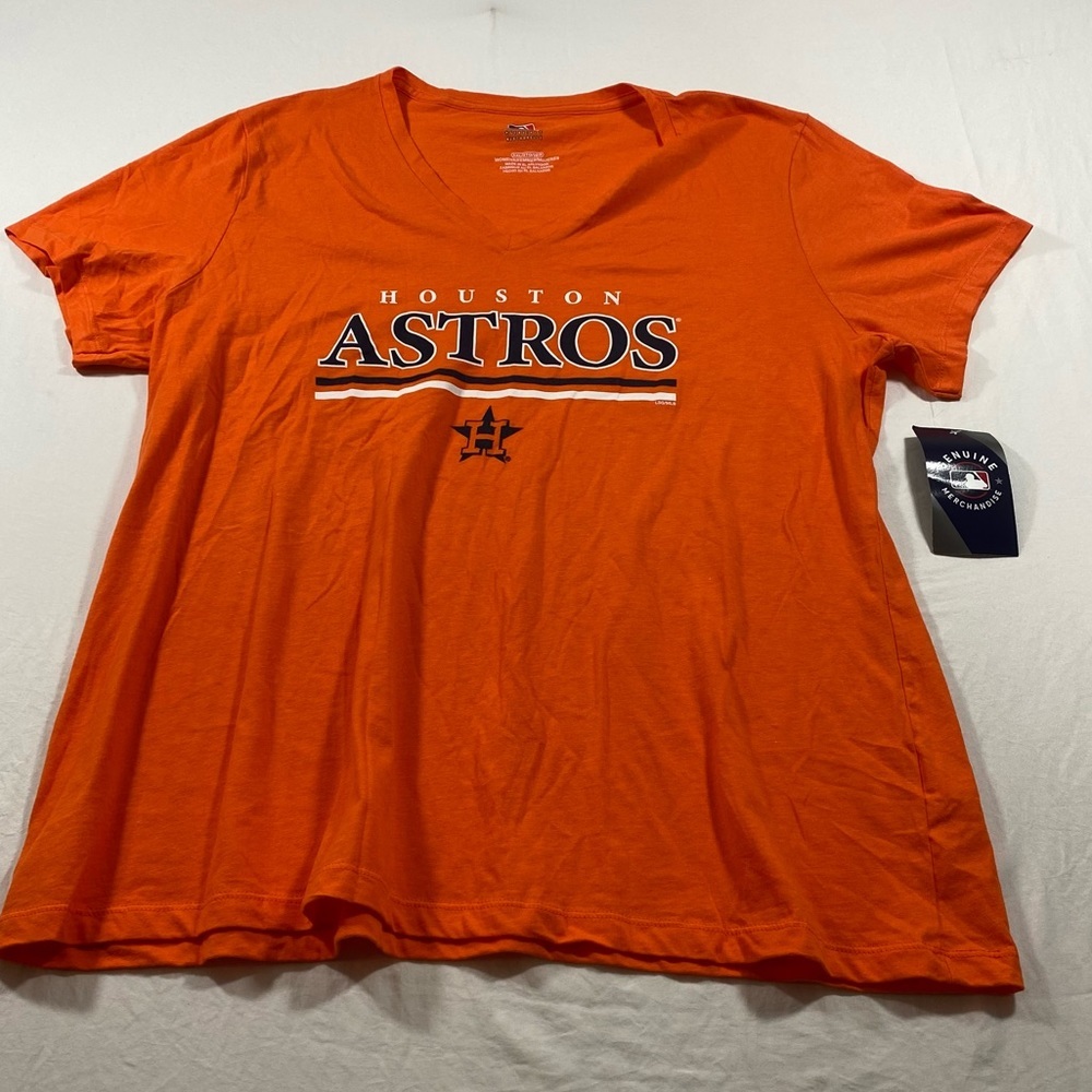 Houston Astros Shirt Men XXLarge V neck short sleeve T-shirt NWT Genuine Merch.